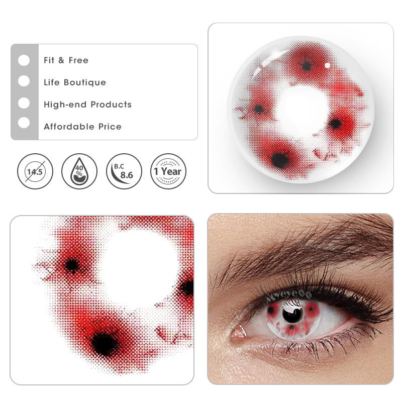 MYEYEBB Blood Code Red Cosplay Colored Contact Lenses - image 7