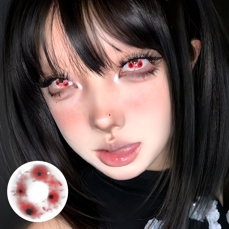 MYEYEBB Blood Code Red Cosplay Colored Contact Lenses - image 3