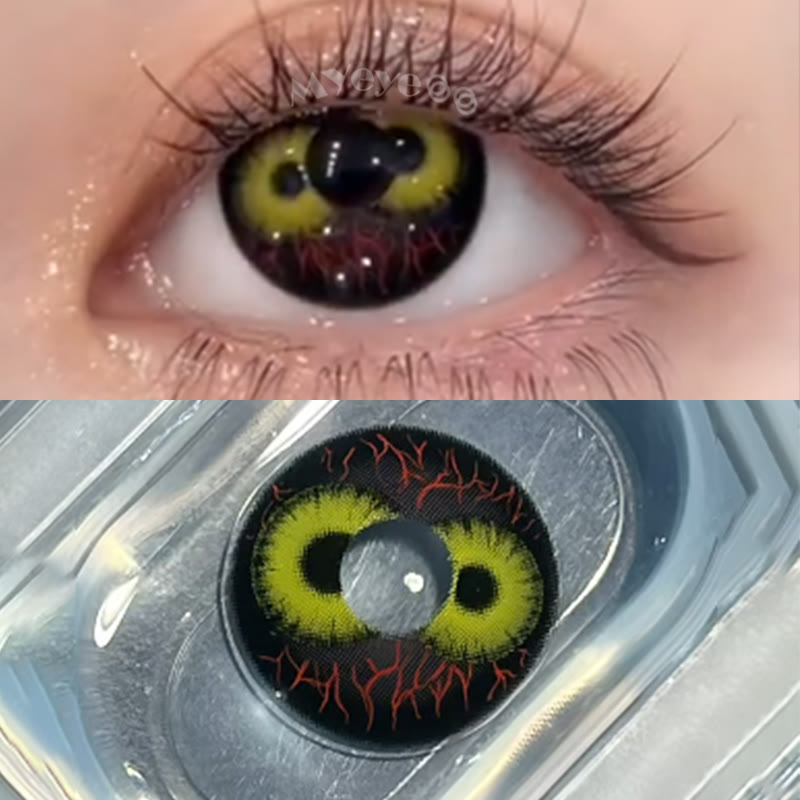 MYEYEBB Twin Hex Black Cosplay Colored Contact Lenses - image 3