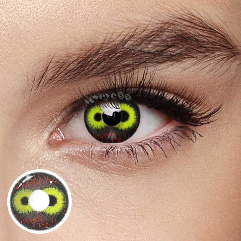 MYEYEBB Twin Hex Black Cosplay Colored Contact Lenses - Twin Hex Black - 0.00 - RY6163_YE - image 1