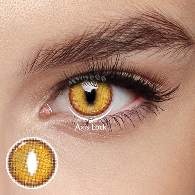 MYEYEBB Dragon Eye Gold Brown Prescrition Cosplay Colored Contact Lenses丨1 Day-4 Pcs - Dragon Eye Gold Brown (Axis-Lock Daily) - 0.00 - OD_DY01_BN - image 1