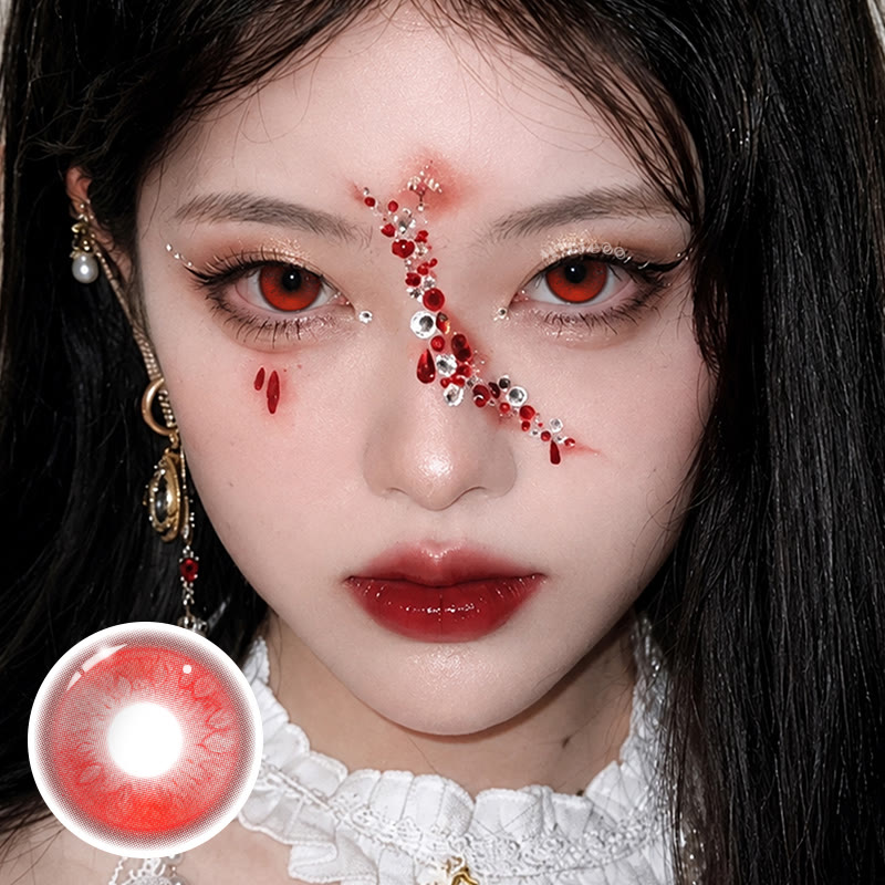 MYEYEBB Blood Moon Red Cosplay Colored Contact Lenses - image 3