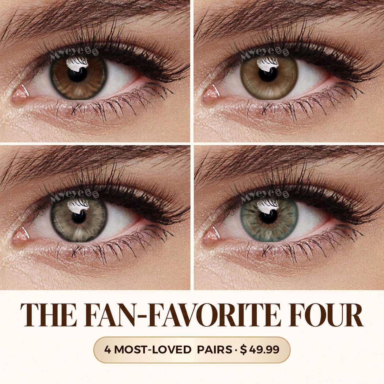 MYEYEBB Best Sellers & Natural Eye Color 4-Pair Colored Contact Lenses Set - 4-Pair Set (Monthly) - 0.00 - MI23-2-A+MI20-1+FD88-5+DL399_BN - image 1