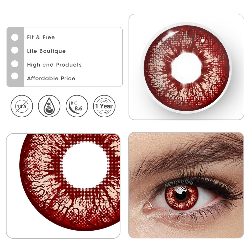 MYEYEBB Blood Pact Red Cosplay Colored Contact Lenses - image 5