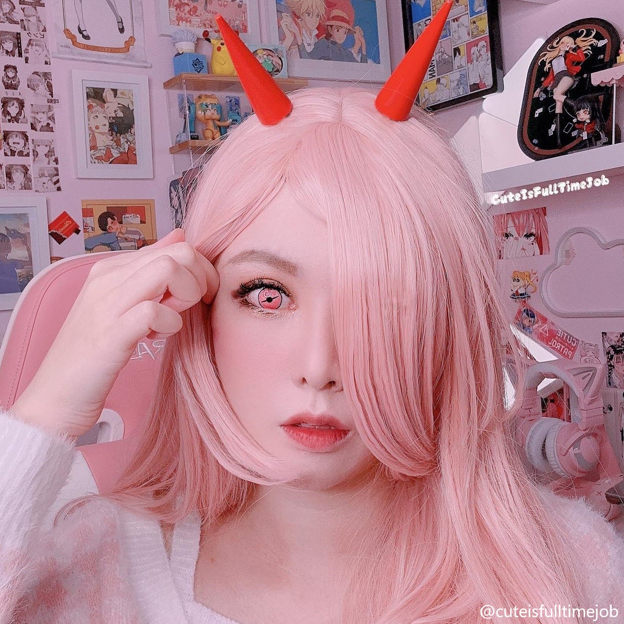 MYEYEBB Blind Kamado Nezuko Ghost Prescription Cosplay Colored Contact Lenses  - image 8