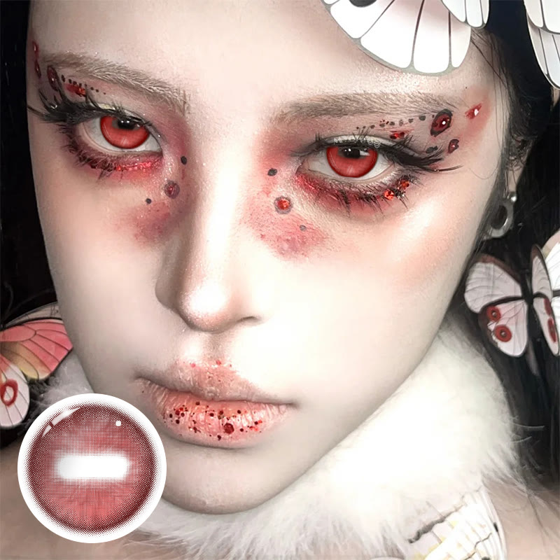 MYEYEBB Goat Eye Red Cosplay Colored Contact Lenses | 1 Day-4 Pcs - image 3