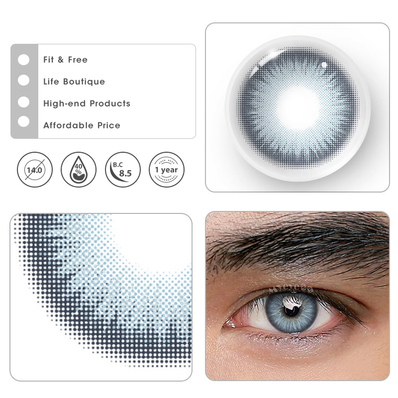 MYEYEBB Y2K Boho Blue Prescription Men Colored Contact Lenses - image 7