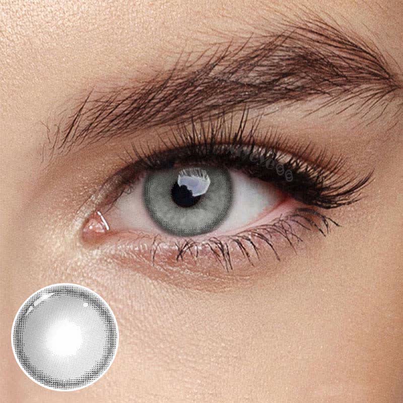 MYEYEBB Jiggle Ring Grey Prescription Colored Contact Lenses - Sheer Grey - -8.00 - FB456_GY - image 1