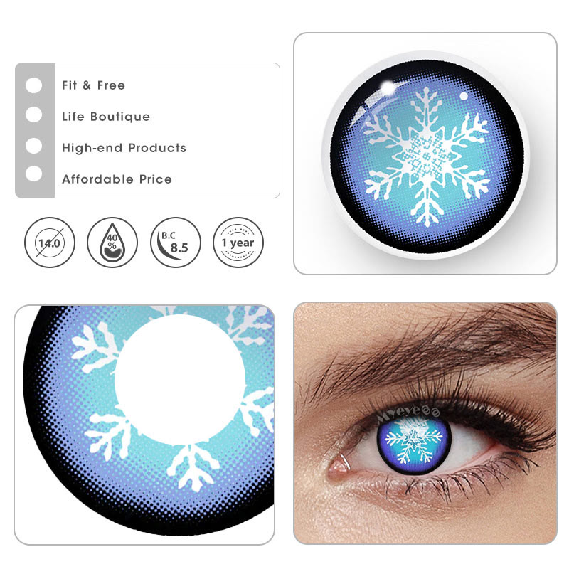 MYEYEBB Blind Snowflake Cosplay Colored Contact Lenses-MYEYEBB