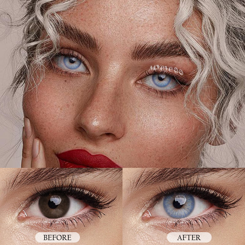 MYEYEBB Rome Times Blue Prescription Colored Contact Lenses - image 10