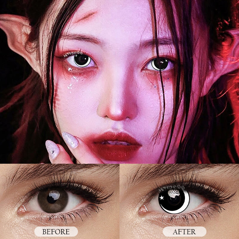 MYEYEBB Moon Star White Cosplay Colored Contact Lenses-MYEYEBB