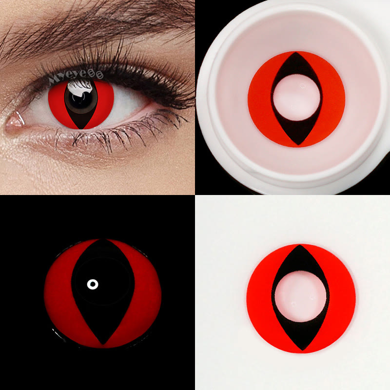 MYEYEBB Red Cat Eyes Cosplay Colored Contact Lenses-MYEYEBB