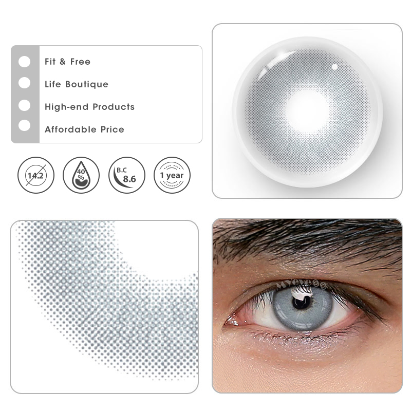 MYEYEBB Queen Grey Prescription Men Colored Contact Lenses - image 7