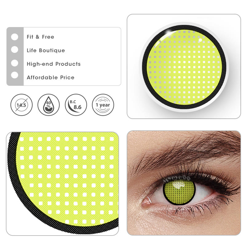MYEYEBB Blind Yellow Manson Mesh Cosplay Colored Contact Lenses-MYEYEBB