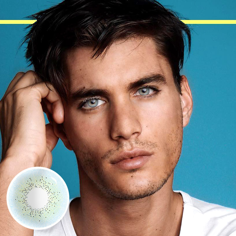 MYEYEBB Ocean Blue Prescription Men Colored Contact Lenses - image 4