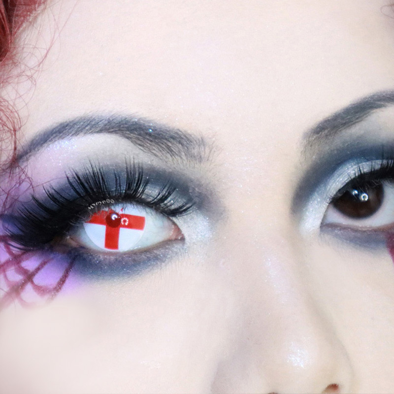 MYEYEBB Blind Red Cross Cosplay Colored Contact Lenses-MYEYEBB
