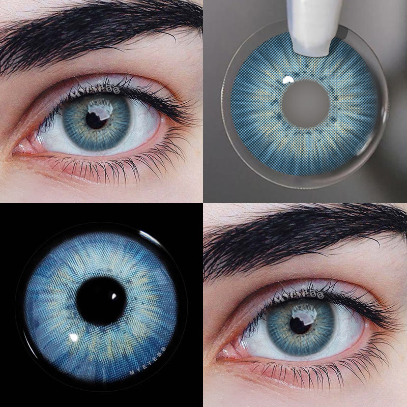 MYEYEBB New York III Blue Prescription Men Colored Contact Lenses