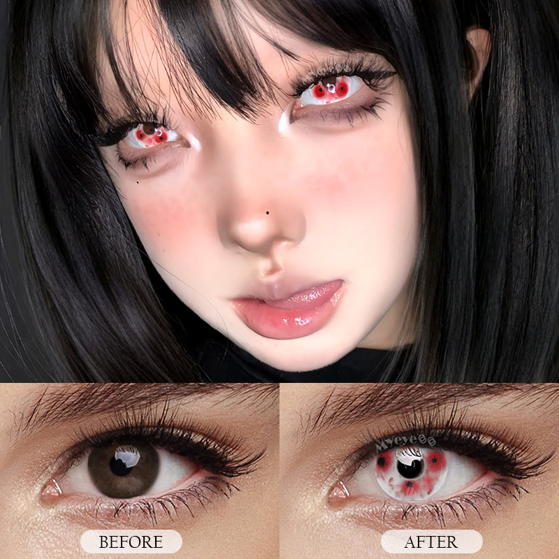 MYEYEBB Blood Code Red Cosplay Colored Contact Lenses - image 6