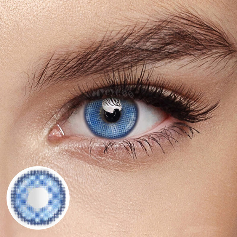 MYEYEBB Magic Coral Blue Prescription Colored Contact Lenses