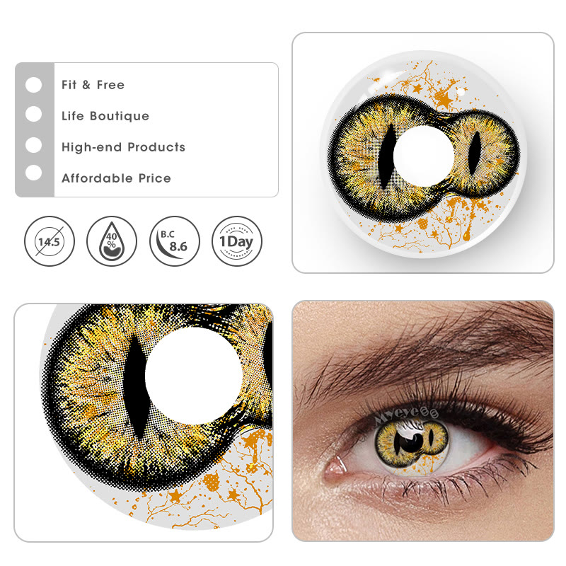 MYEYEBB Twin Inferno Iris Gold Brown Cosplay Colored Contact Lenses丨1 Day - image 4