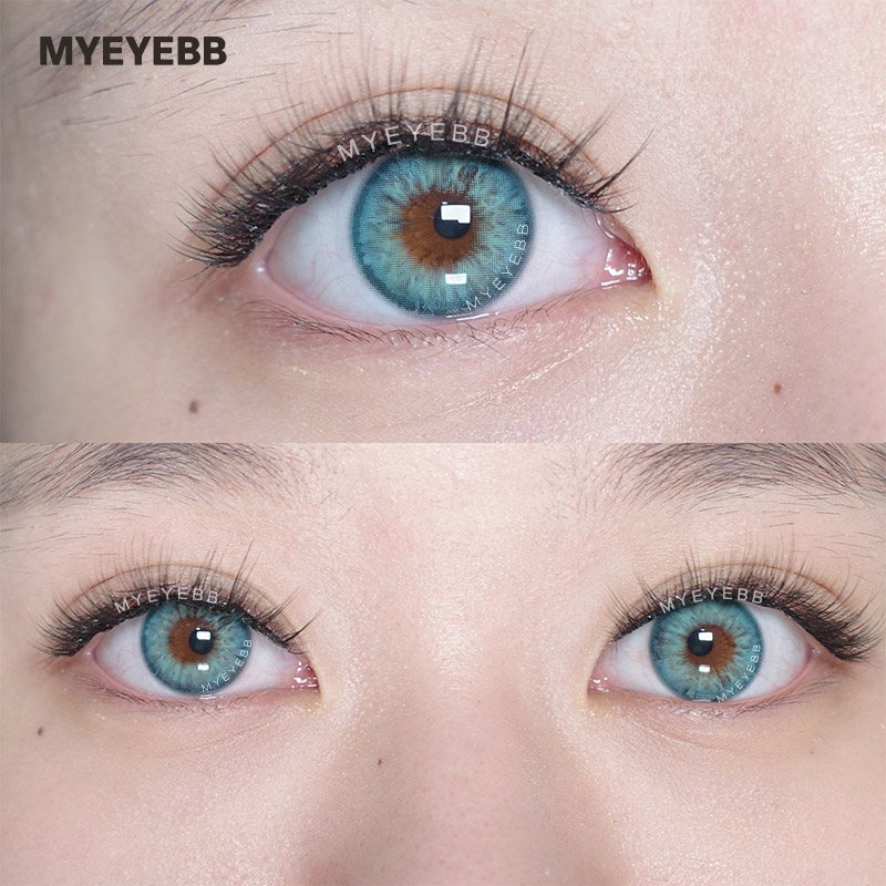 MYEYEBB Aegean Sea II Blue Prescription Colored Contact Lenses