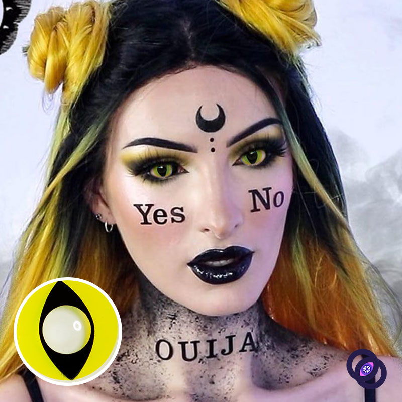 MYEYEBB Yellow Cat Eyes Prescription Cosplay Colored Contact Lenses - image 9