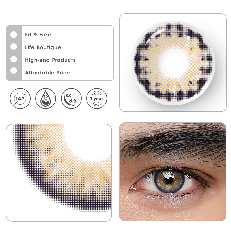 MYEYEBB Sicilian Brown Prescription Men Colored Contact Lenses - image 5