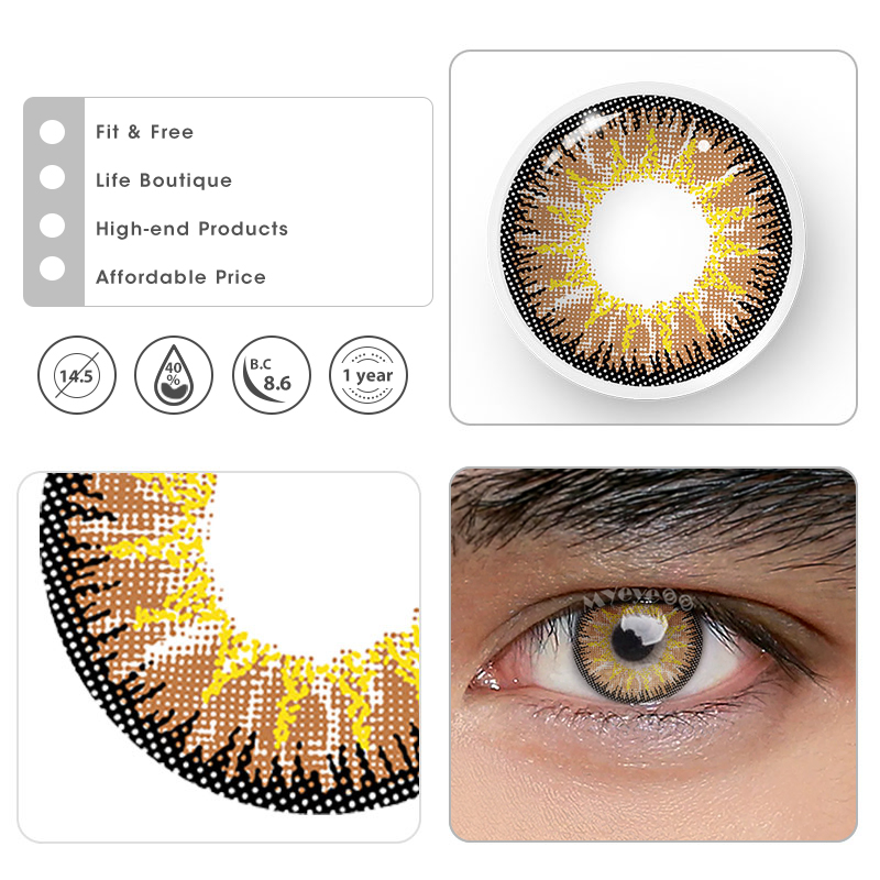 MYEYEBB Wild Nature Vika Orange Brown Men Colored Contact Lenses-MYEYEBB