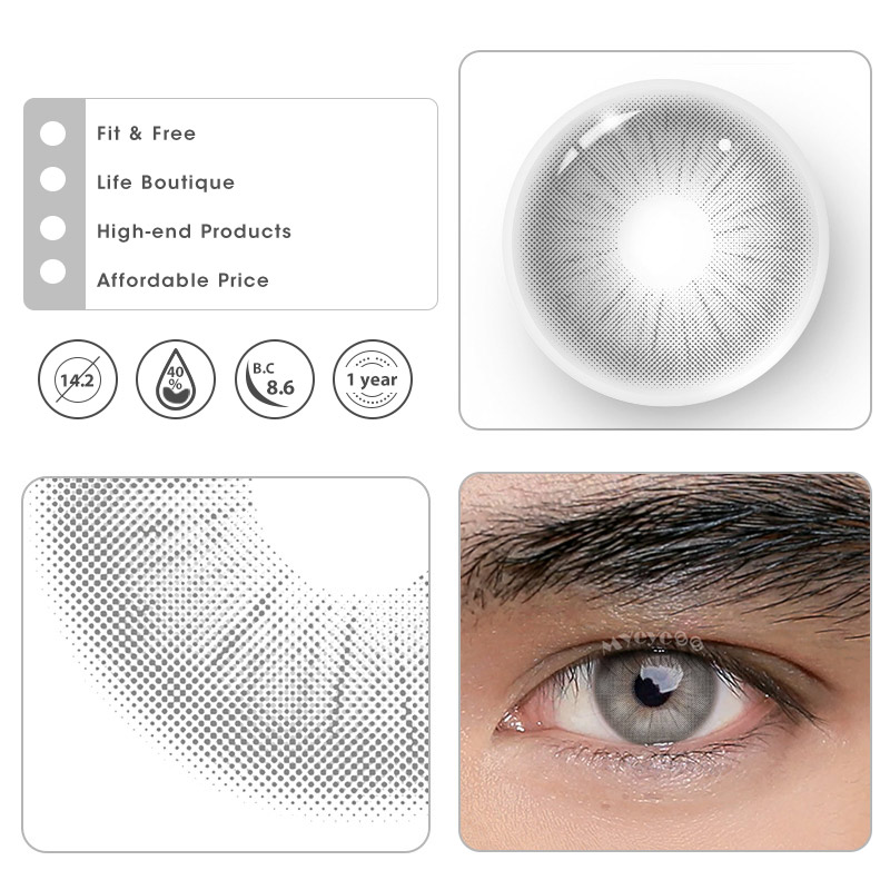 MYEYEBB Rome Times Grey Prescription Men Colored Contact Lenses - image 6