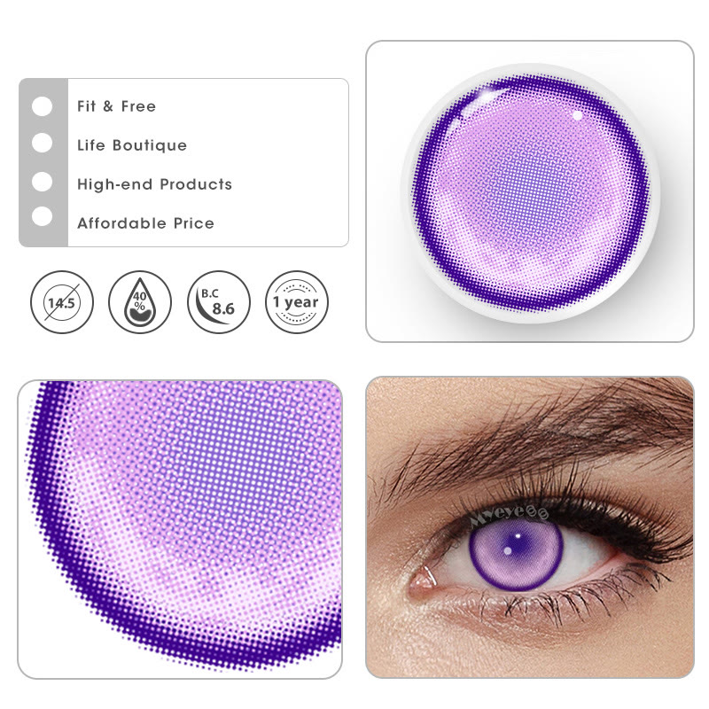 MYEYEBB Kochou Shinobu Violet Prescription Cosplay Colored Contact Lenses -MYEYEBB