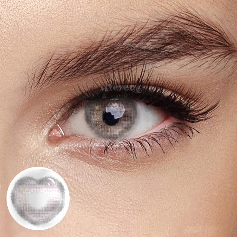 MYEYEBB Tiktok Sweet Heart Grey Prescription Colored Contact Lenses - Tiktok Sweet Heart Grey - -8.00 - LM21_GY - image 1