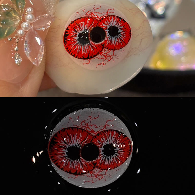 MYEYEBB Twin Hex Red Prescription Cosplay Colored Contact Lenses - image 14