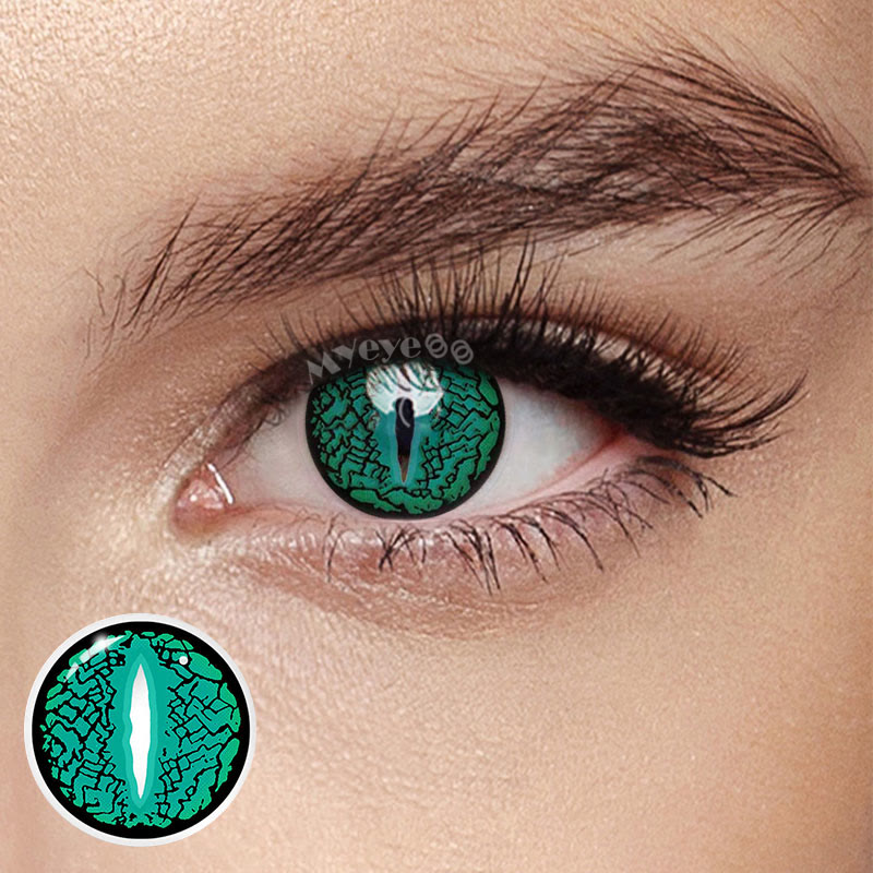 MYEYEBB Blind Lizard Eye Green Cosplay Colored Contact Lenses - image 5