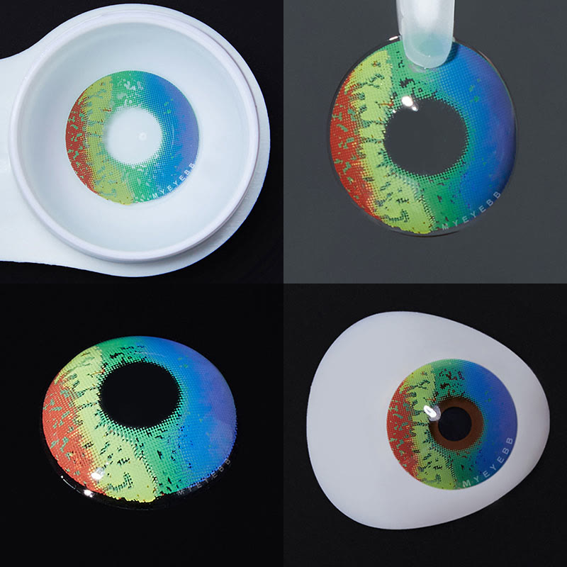 MYEYEBB Pride Day Multi Rainbow Prescription Cosplay Colored Contact Lenses-MYEYEBB