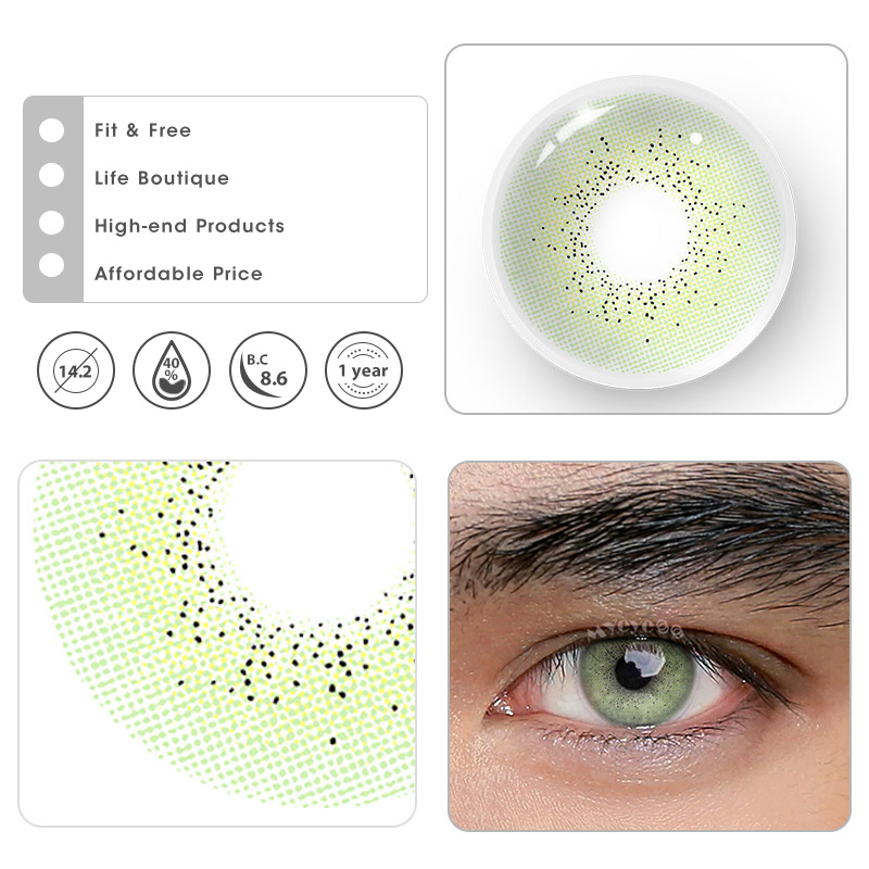 MYEYEBB Ocean Green Prescription Men Colored Contact Lenses - image 6