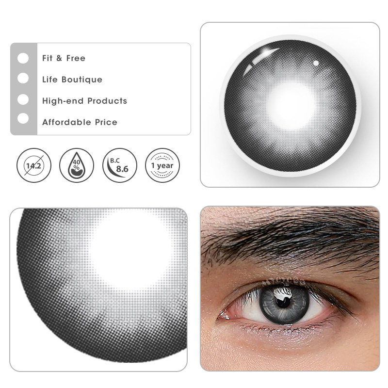 MYEYEBB Dolly Black Prescription Men Colored Contact Lenses - image 6