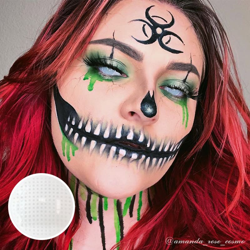 MYEYEBB Blind White Mesh Cosplay Colored Contact Lenses-MYEYEBB