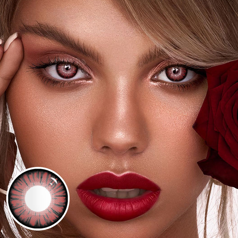 MYEYEBB Miracle Times Red Prescription Cosplay Colored Contact Lenses-MYEYEBB