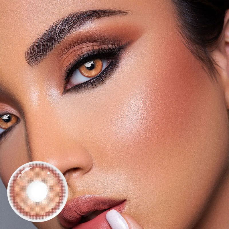 MYEYEBB Magic Coral Orange Brown Prescription Colored Contact Lenses - image 2