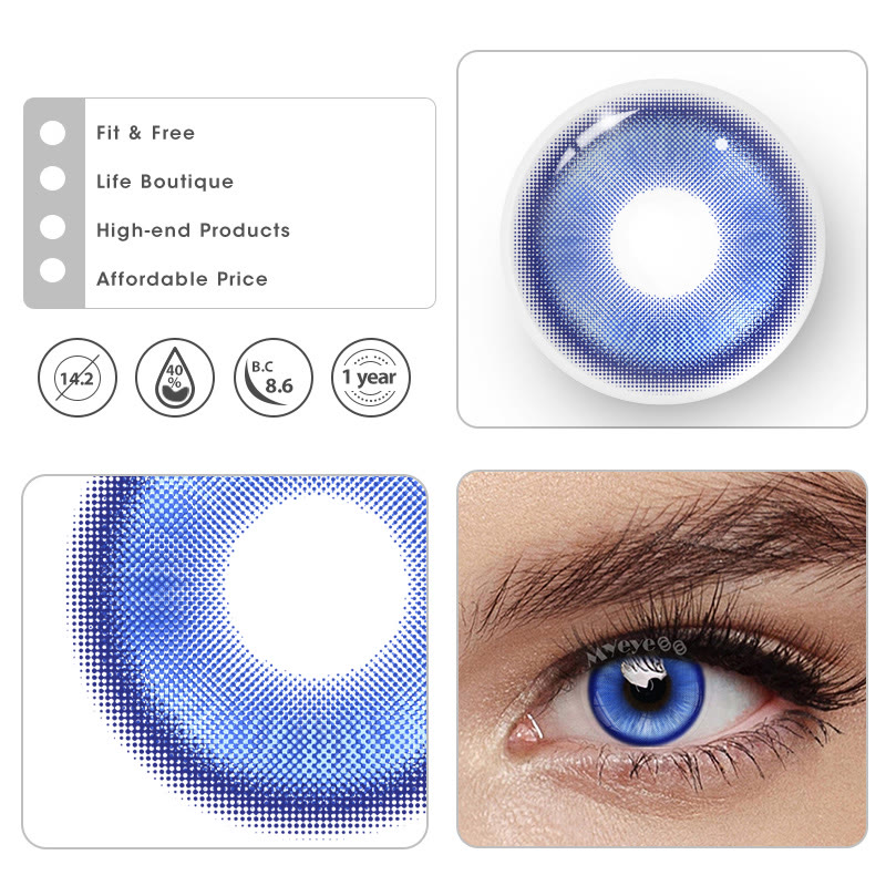 MYEYEBB Magic Coral Brilliant Blue Prescription Colored Contact Lenses - image 4