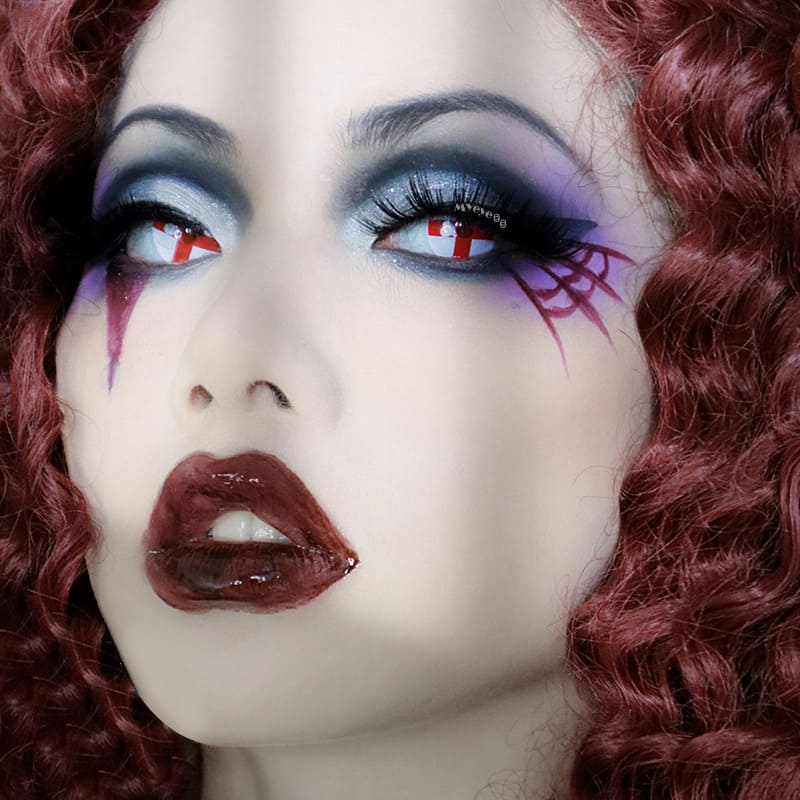 MYEYEBB Blind Red Cross Cosplay Colored Contact Lenses-MYEYEBB