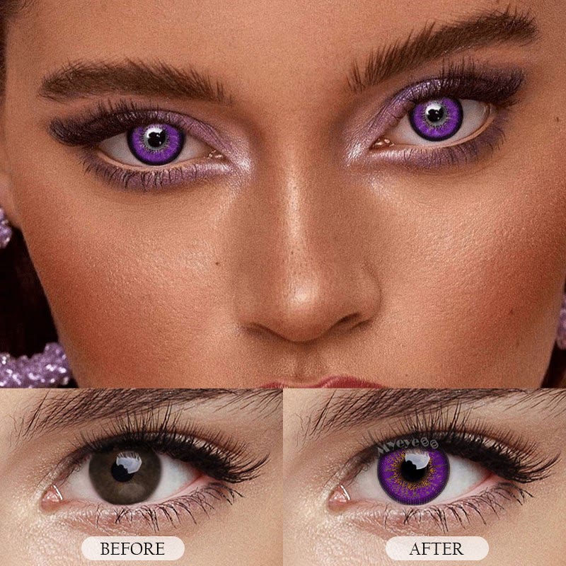MYEYEBB Purple Prescription Cosplay Colored Contact Lenses - image 6