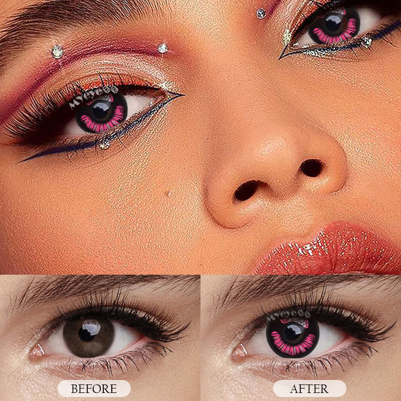 MYEYEBB Demon Slayer Prescription Cosplay Colored Contact Lenses -MYEYEBB