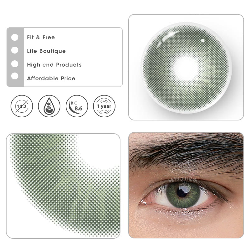 MYEYEBB Eros Green Prescription Men Colored Contact Lenses - image 9
