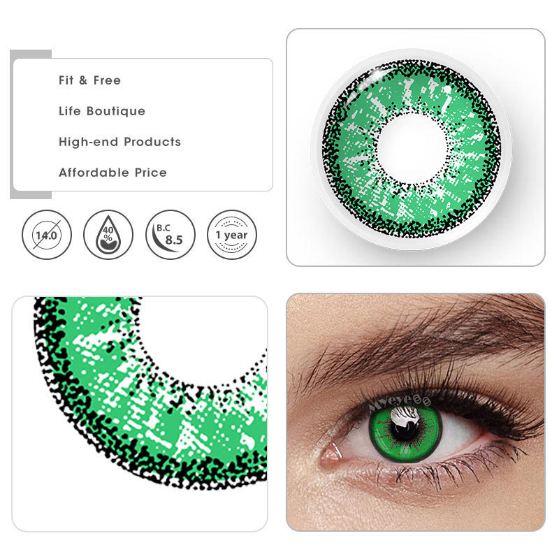 MYEYEBB Genshin Impact Green Prescription Cosplay Colored Contact Lenses - image 11