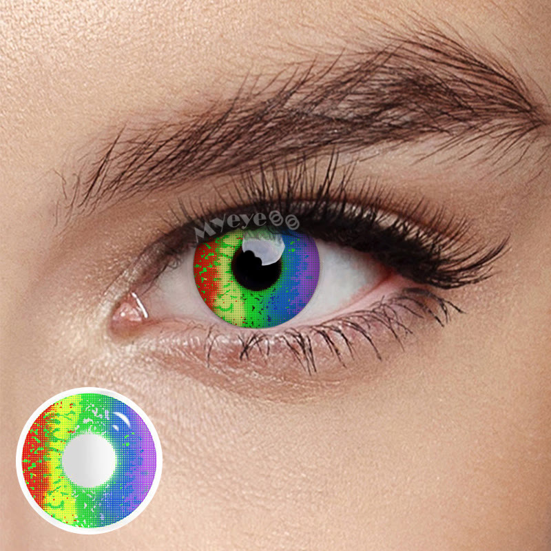 MYEYEBB Pride Day Multi Rainbow Prescription Cosplay Colored Contact Lenses-MYEYEBB