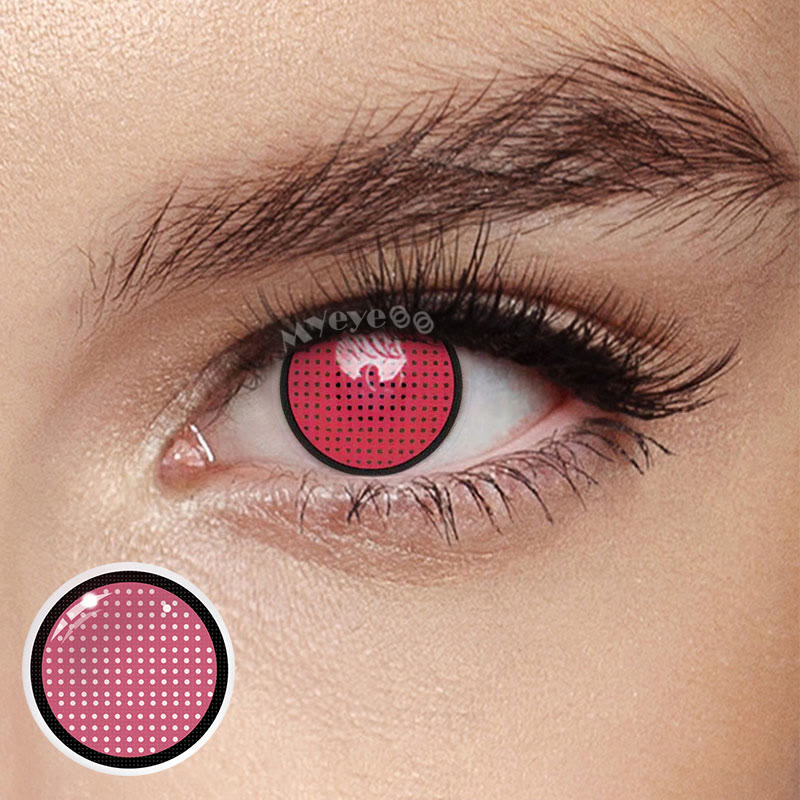 MYEYEBB Blind Red Manson Mesh Cosplay Colored Contact Lenses - image 6