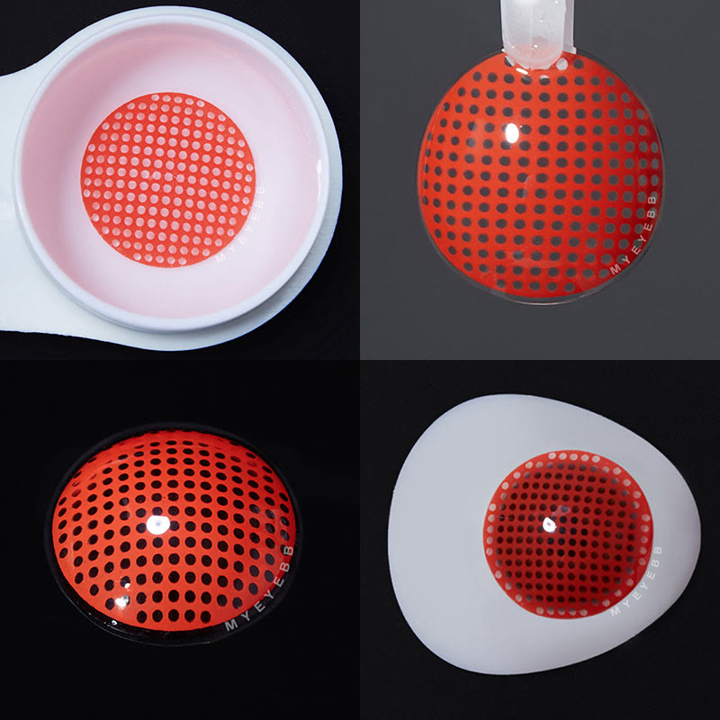 MYEYEBB Blind Red Mesh Cosplay Colored Contact Lenses-MYEYEBB