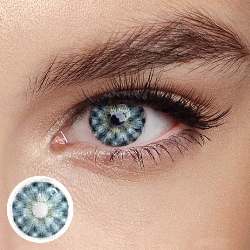 MYEYEBB New York II Appeal Blue Prescription Colored Contact Lenses-MYEYEBB
