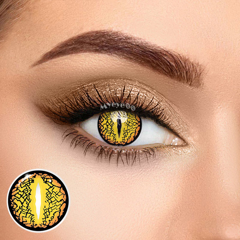 MYEYEBB Blind Lizard Eye Brown Cosplay Colored Contact Lenses-MYEYEBB